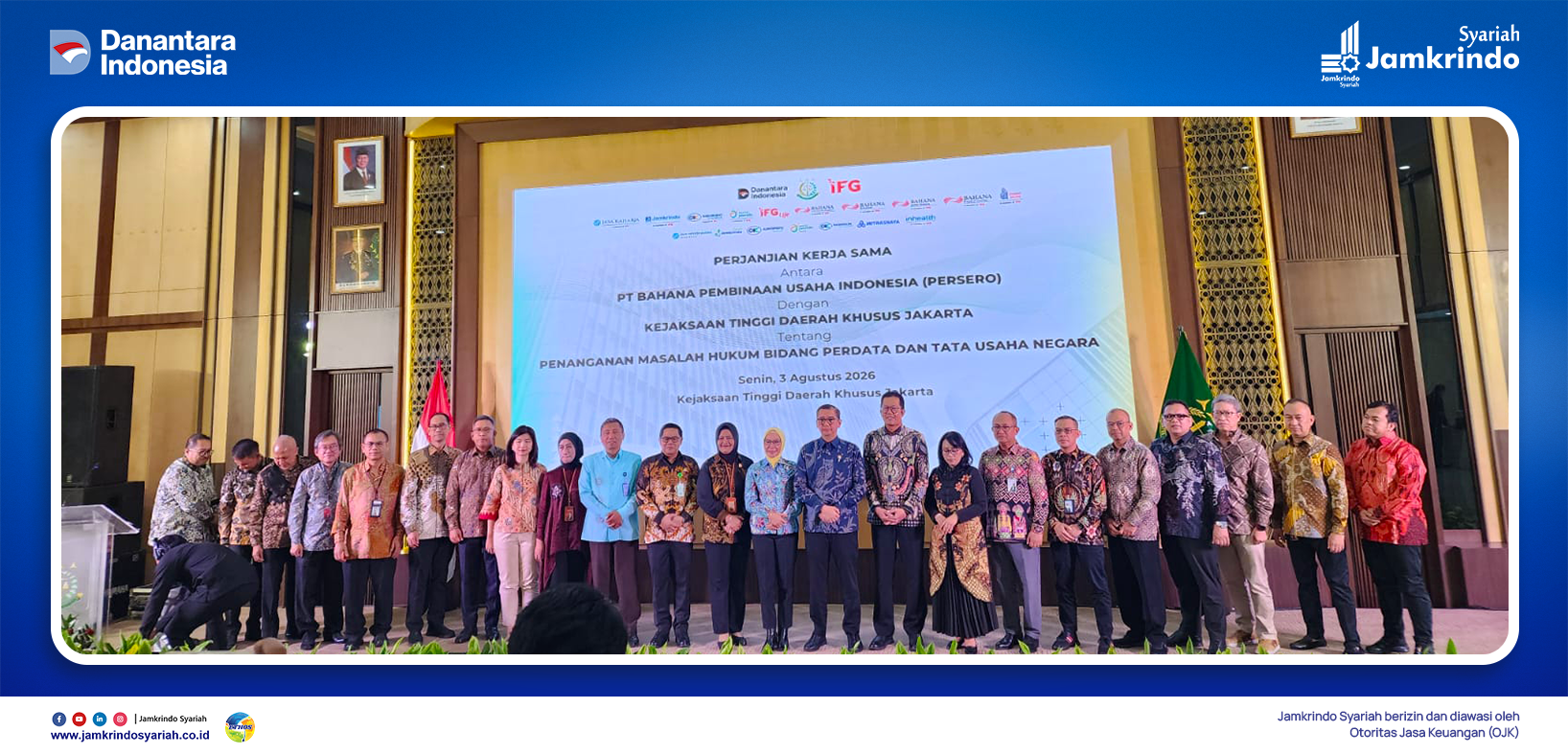 Jamkrindo Syariah Hadiri Penandatanganan Perjanjian Kerja Sama IFG dengan Kejaksaan Tinggi DKI Jakarta